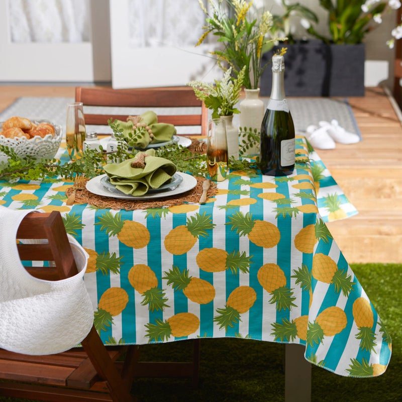 DII Flannel Backed Outdoor Vinyl Collection, Machine Washable, 60 x 120, Pineapple - Image 4